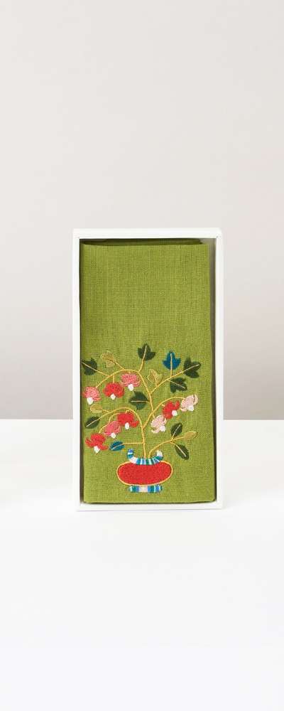Embroidered Auspicious Floral Handkerchief