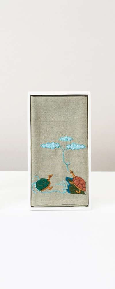 Ten Symbols of Longevity Embroidered Handkerchief