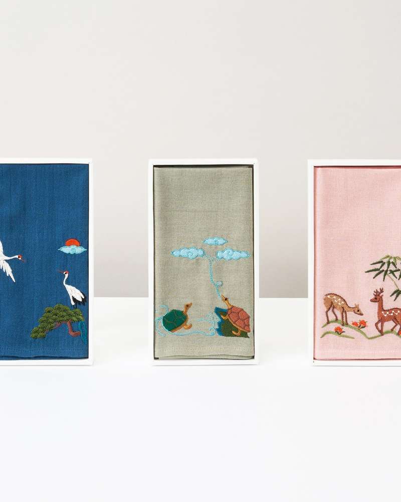 Ten Symbols of Longevity Embroidered Handkerchief