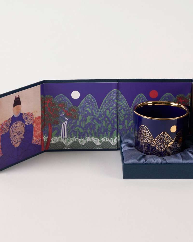 Sun, Moon, and Five Peaks Ilwol Oboongdo Ceramic Mug (1P)