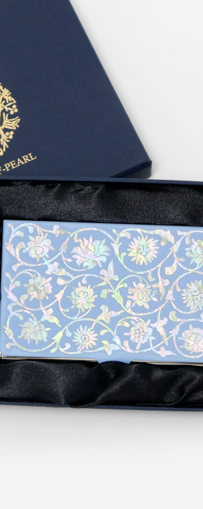 Mother-of-Pearl Inlaid Lacquer Business Card Holder