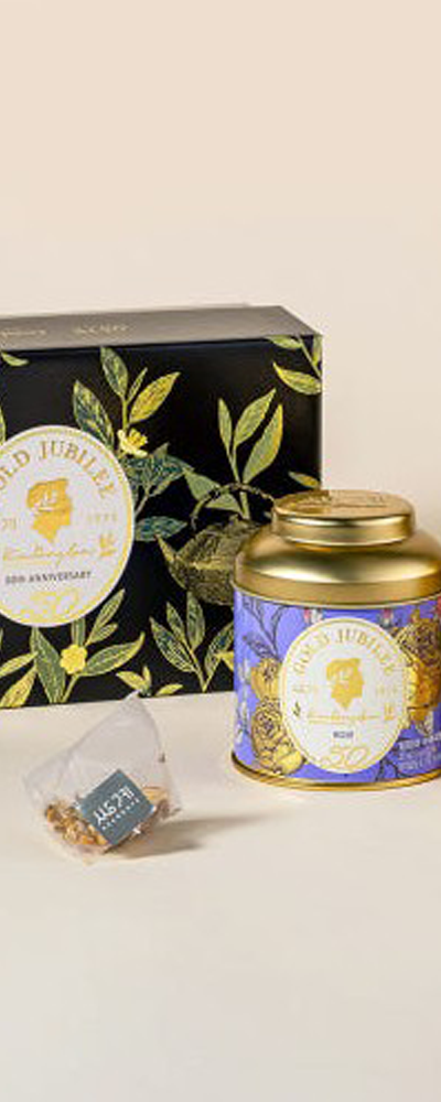 Gold Jubilee Flower Tea 2-Piece Set + Gift Box