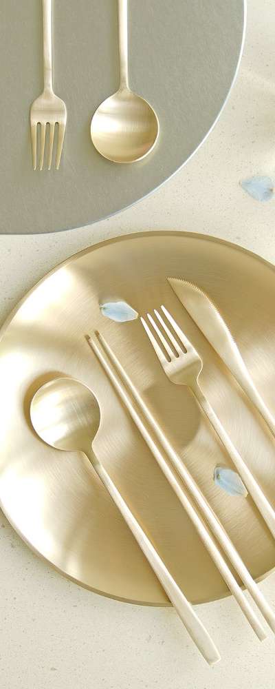 Bangja Yugi Moon Cutlery 2-Person Set + Quilted Utensil Pouch