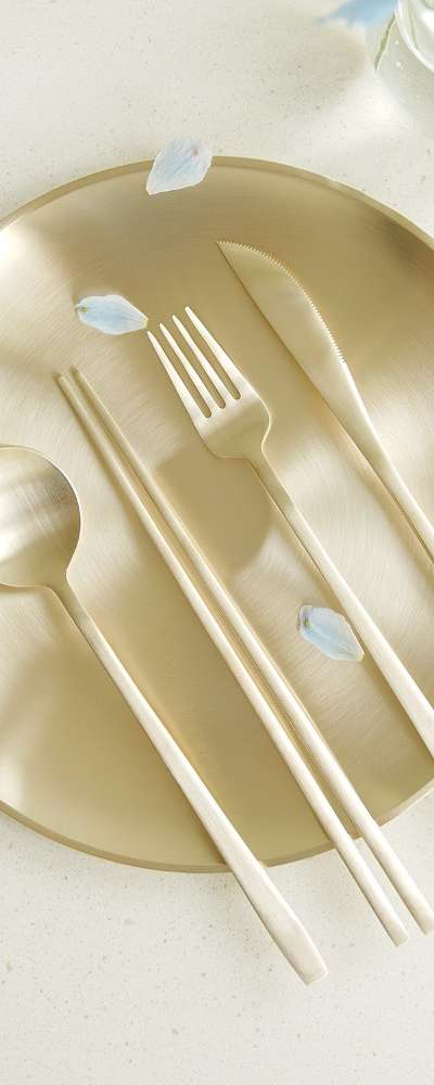 Bangja Yugi Moon Cutlery Set for One (Gift: Quilted Utensil Case)