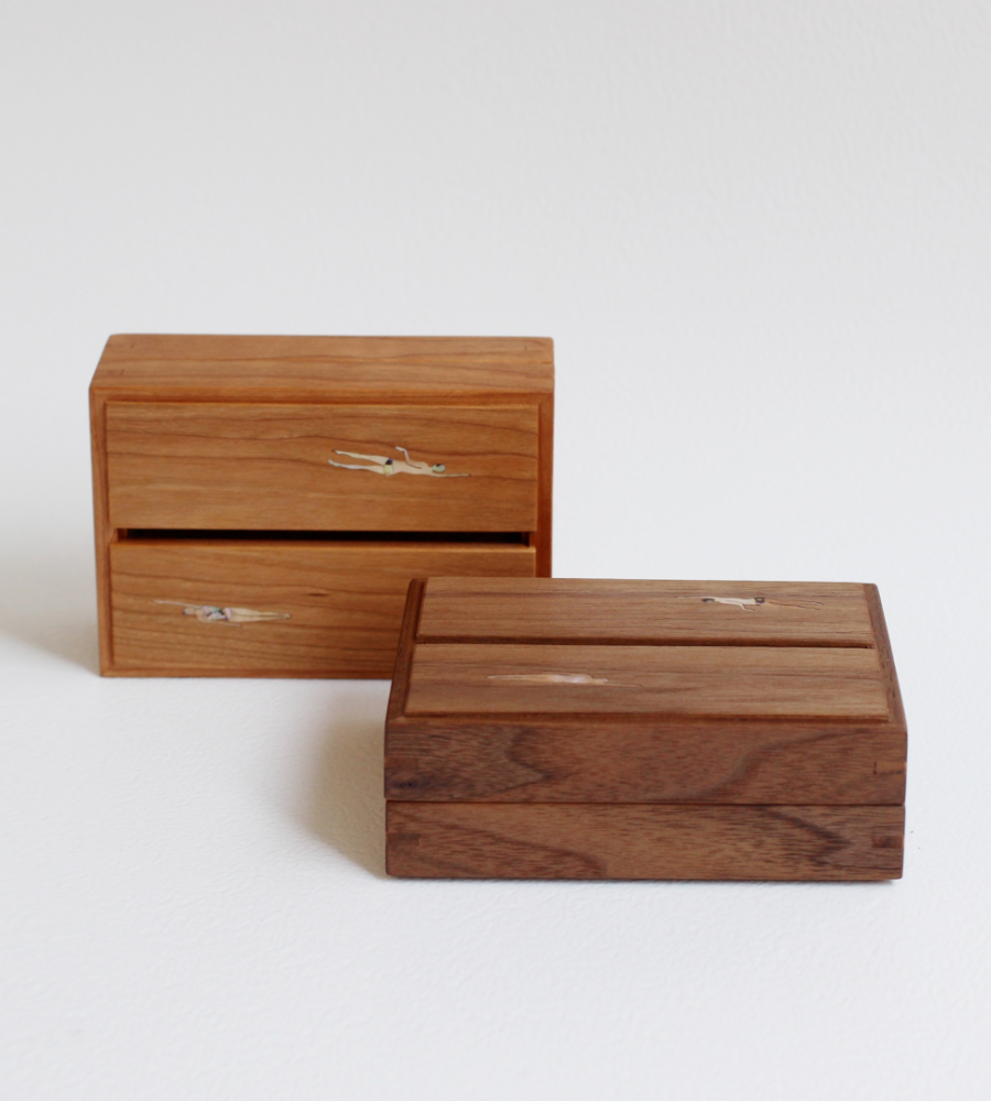 Wood and Abalone Pen Holder (Swimming)