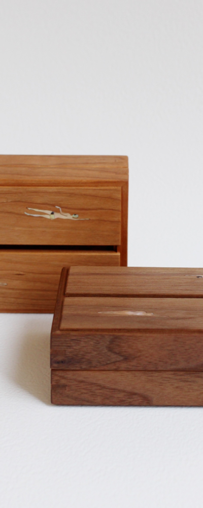 Wood and Abalone Pen Holder (Swimming)