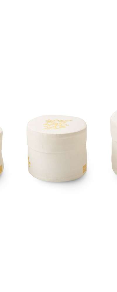 Ramie Gold Foil Round Box