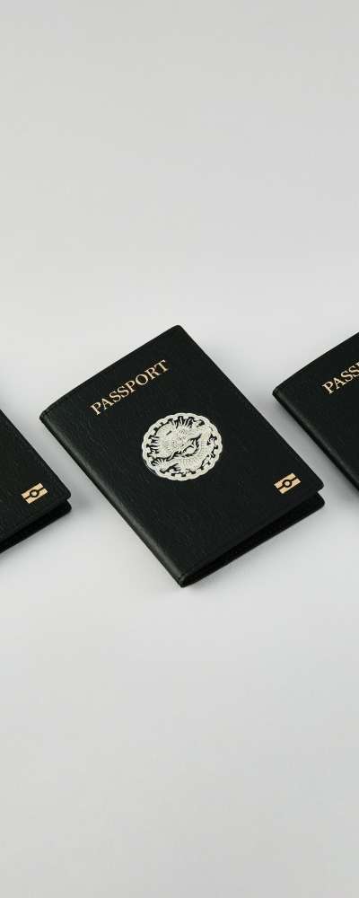Mother-of-Pearl Hanji Leather Passport Case (Black)
