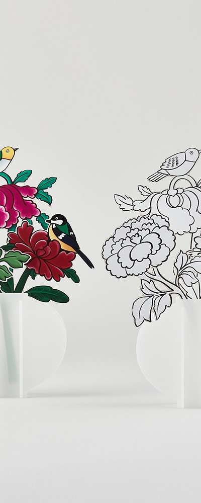 Moon Jar Flower Arrangement Illustration Print