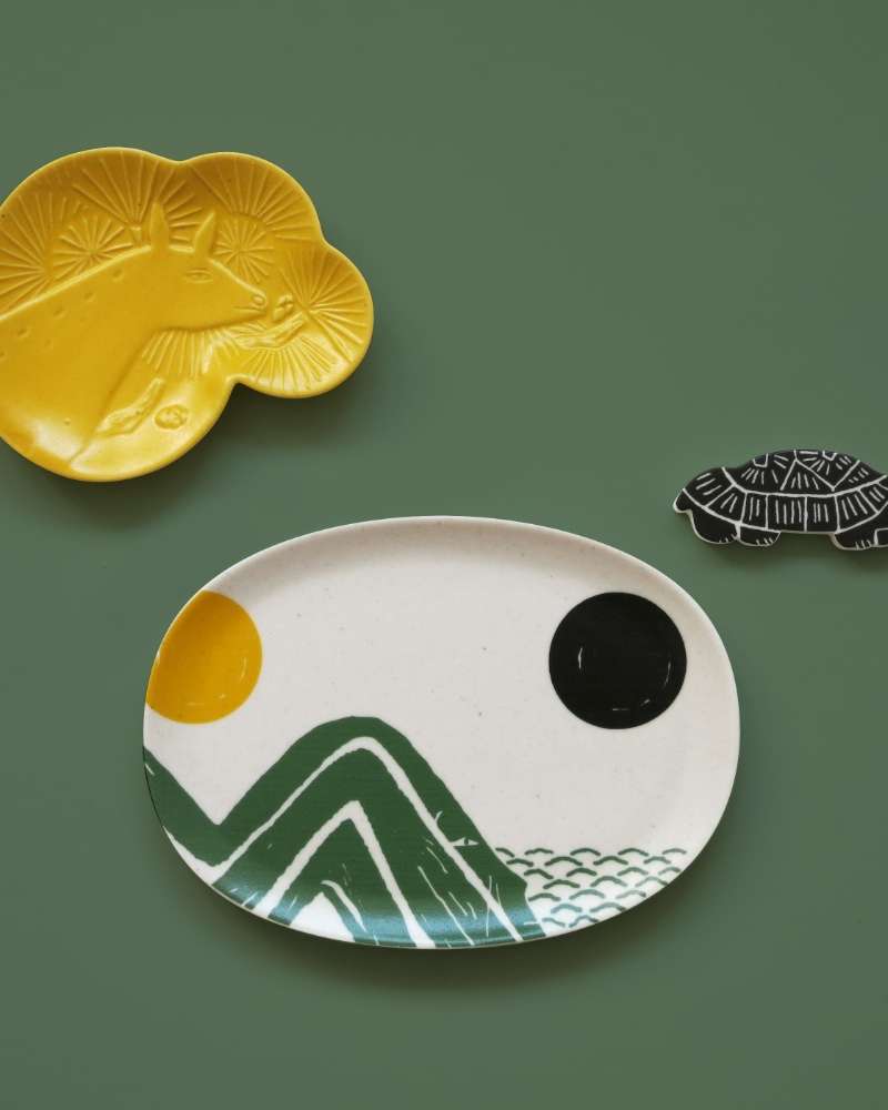 Korean Folk Painting Plate Set