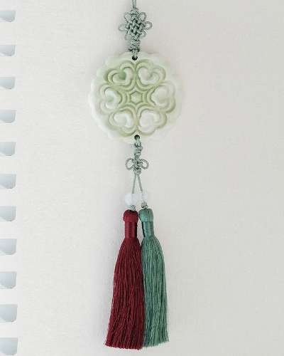 Cloud Flower Scented Norigae + Aroma Oil Set (Jade Green)