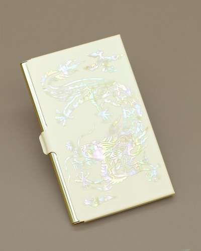 Mother-of-Pearl Lacquerware Gold-Plated Business Card Case