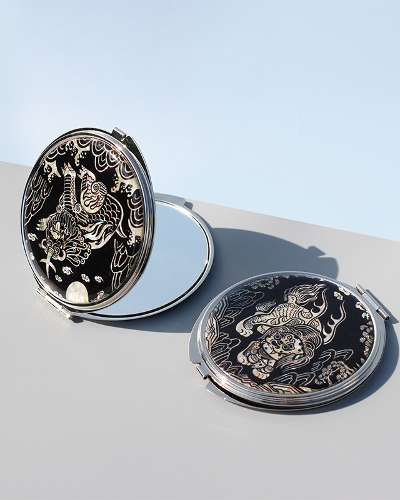 Mother-of-Pearl Folding Hand Mirror