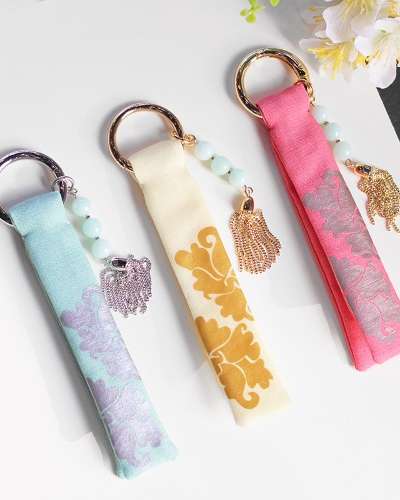 Peony Pattern Keyring