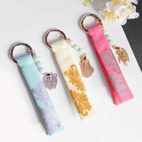 Peony Pattern Keyring