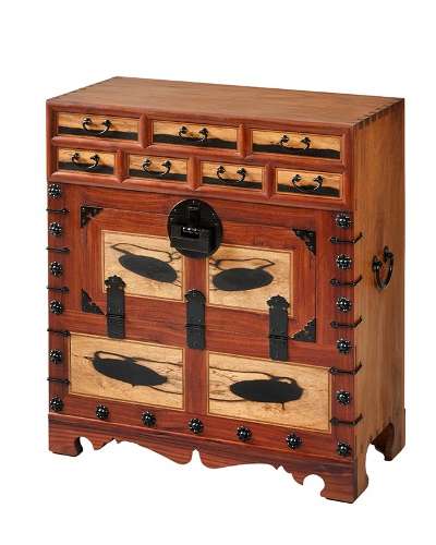 Jeonju Single-Layer Wooden Cabinet with Muk-gam Wood