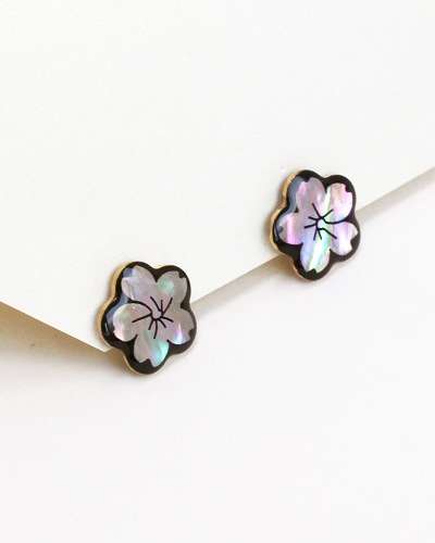 Mother-of-Pearl Inlay Stud Earrings
