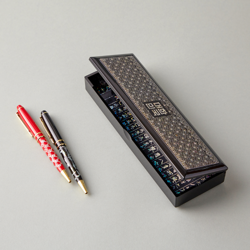 Mother-of-Pearl Flower Lattice Writing Instrument Case