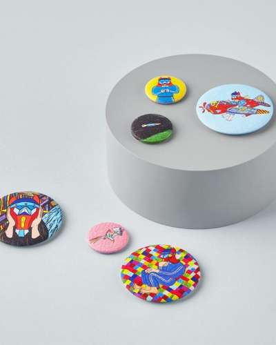 Robot Taekwon V Metal Round Magnet 2 Types