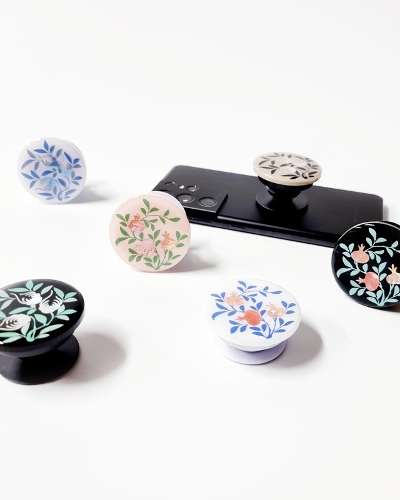 Mother-of-Pearl Smart Pop Grip with Blue and White Porcelain Plate Pattern