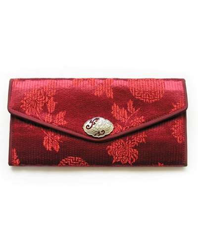 Silk Dupioni Quilted Long Wallet