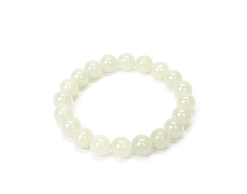 White Jade Bead Bracelet (7mm)