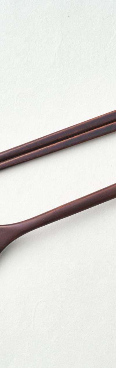 Wildflower Painting Blue Spoon and Chopsticks Set