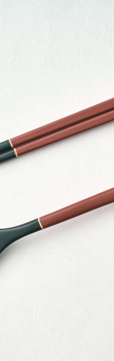 Obangsaek Red Spoon and Chopsticks Set
