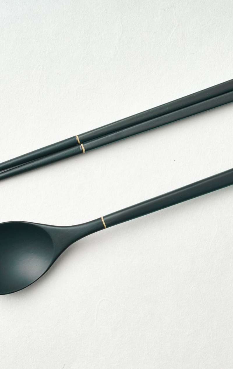 Five-Color Tradition Blue Spoon and Chopstick Set