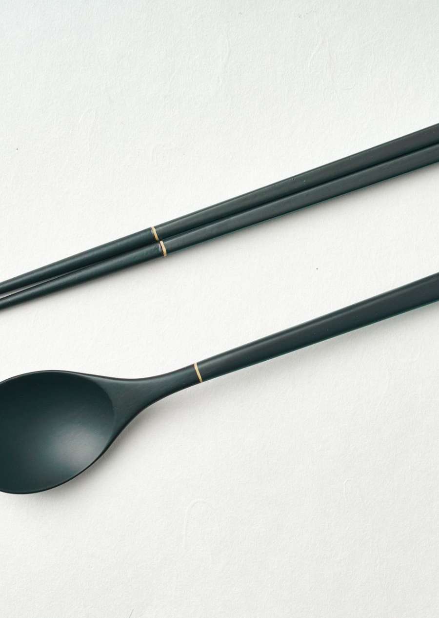 Five-Color Tradition Blue Spoon and Chopstick Set