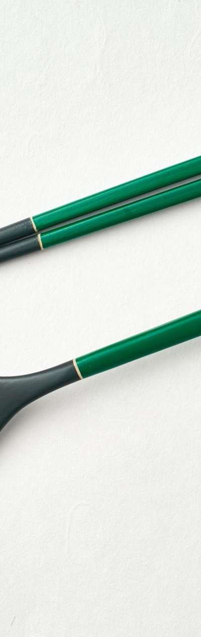 Five-Direction Colors Green Spoon and Chopsticks Set