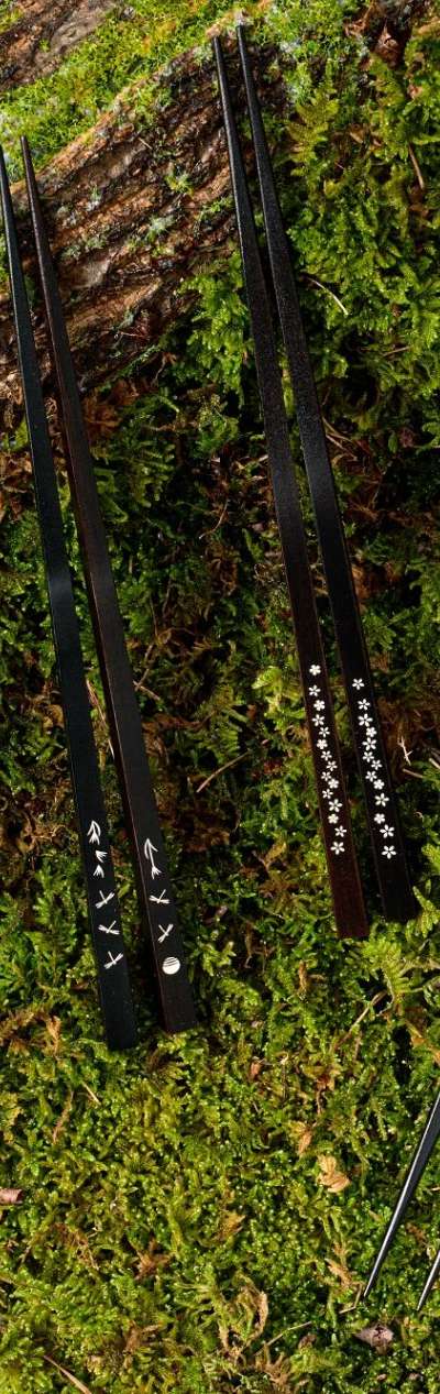 Ebony Chopsticks 2P + Chopstick Rests 2P