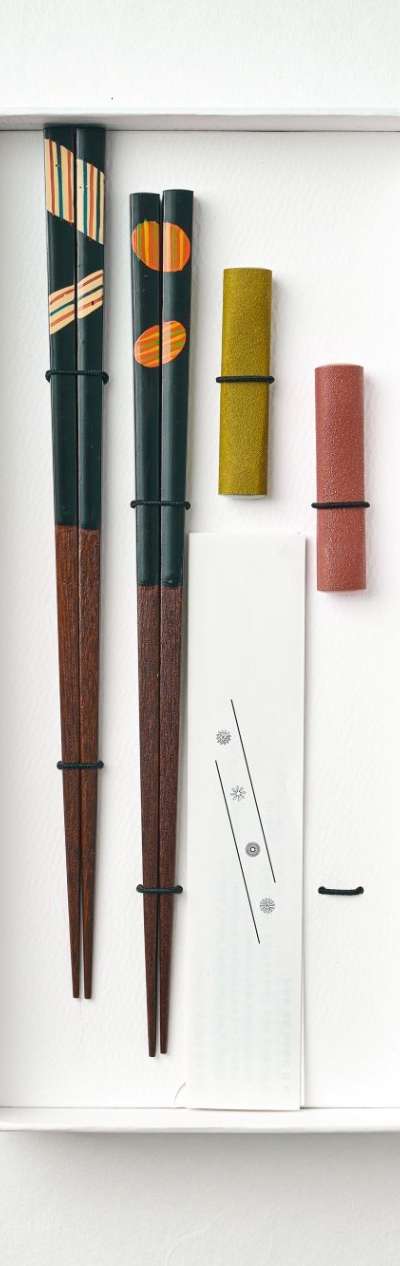 Striped Chopsticks 2p + Chopstick Rests 2p