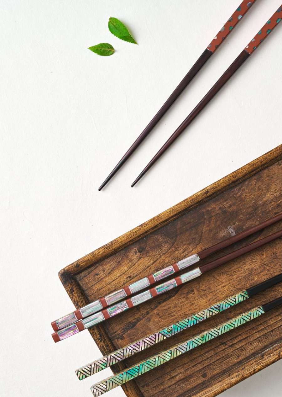 VIP Mother-of-Pearl Chopsticks + Chopstick Rest Gift Set