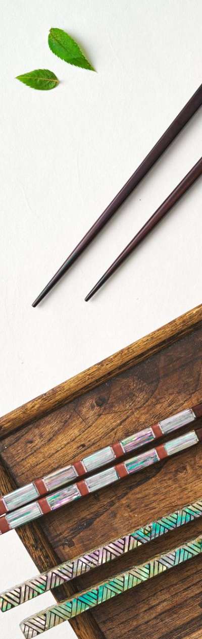 VIP Mother-of-Pearl Chopsticks + Chopstick Rest Gift Set