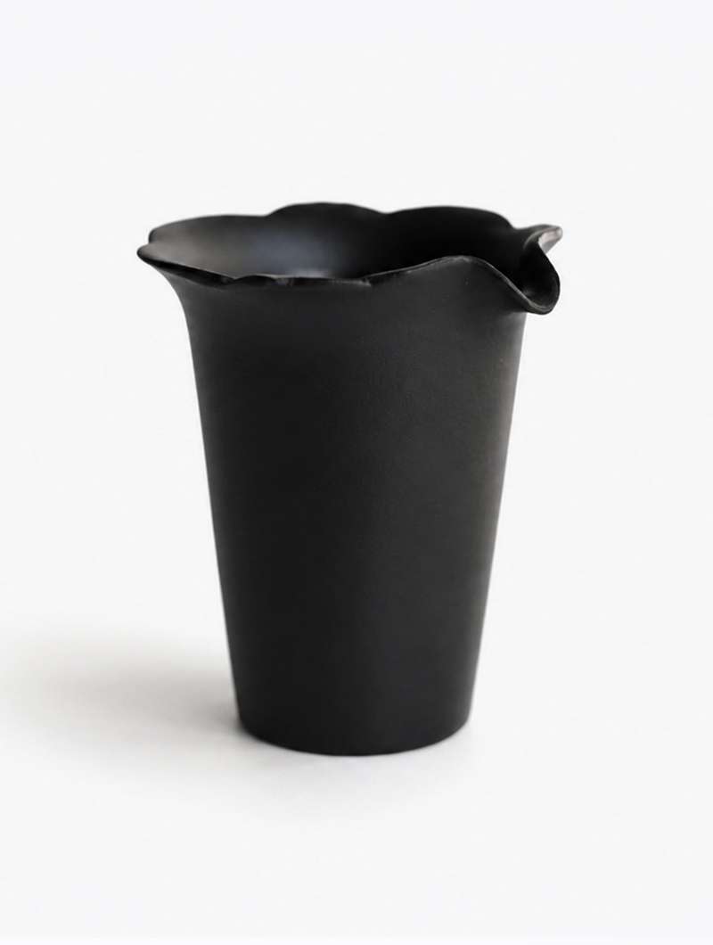Black Glaze Daffodil Tea Pitcher
