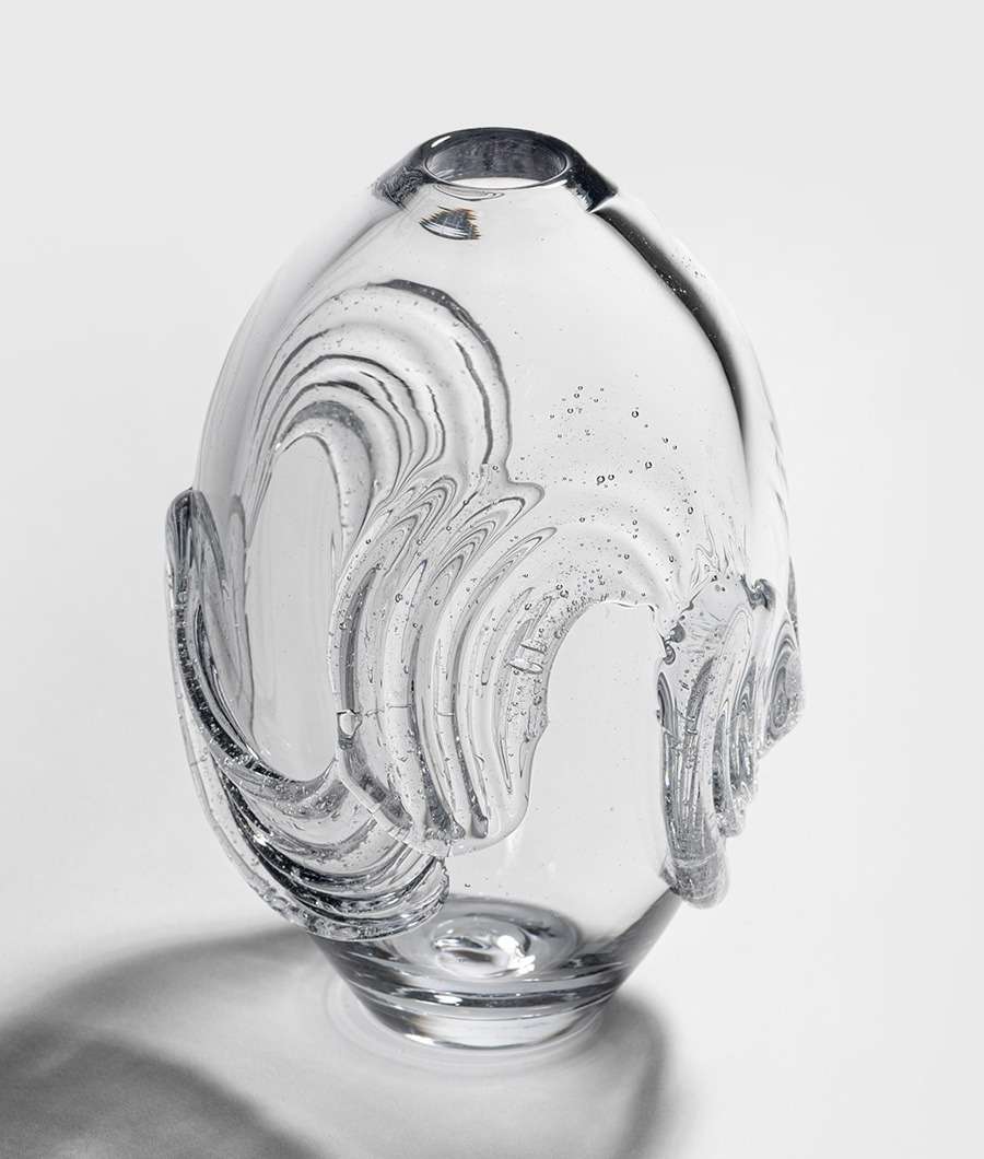 Transparent Brushstroke Glass Vase