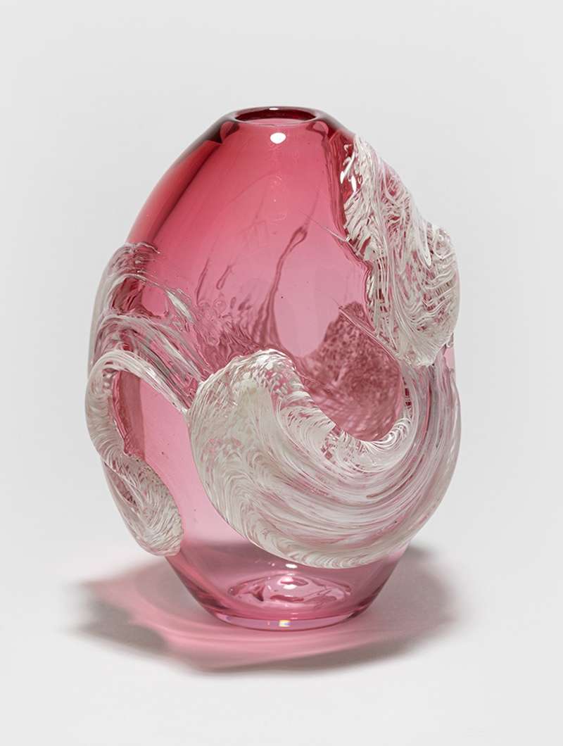 White Stroke Glass Vase