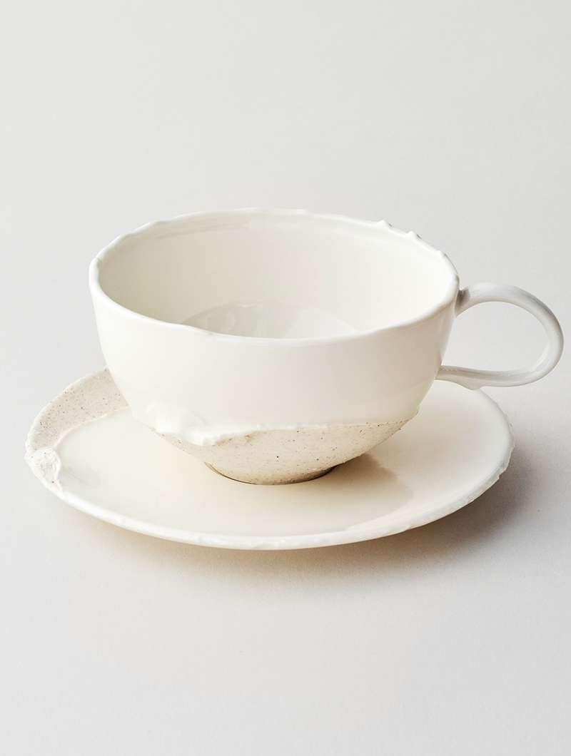 Defects Series – LCMA Briquette Ash Latte Cup & Saucer