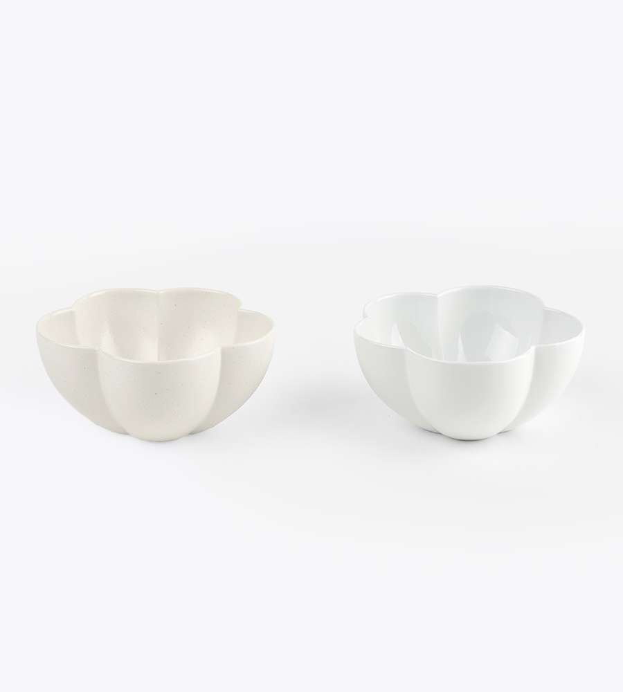 White Porcelain Five Leaf Bowl (S)