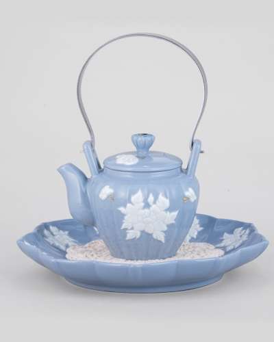 牡丹文 青磁茶器セット