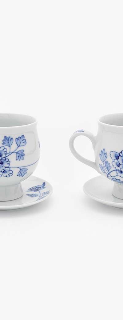 牡丹紋コーヒーカップセット(2p)
