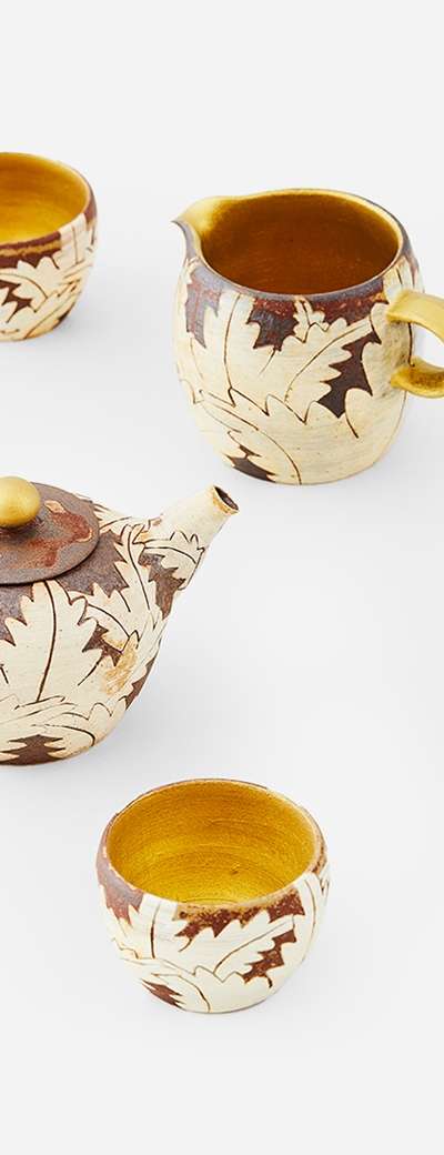 牡丹ゴールド茶器セット