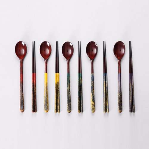 Milky Way Lacquer Spoon and Chopstick Set (1 Set)
