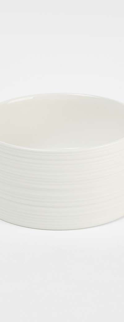 Tree Ring White Porcelain Bowl