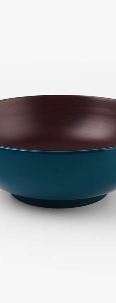 Lacquered Salad Bowl (Teal)