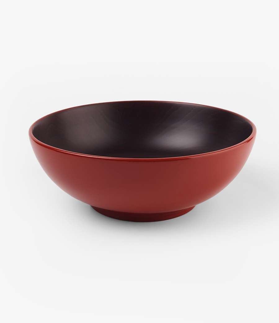 Lacquered Salad Bowl (Vermillion)