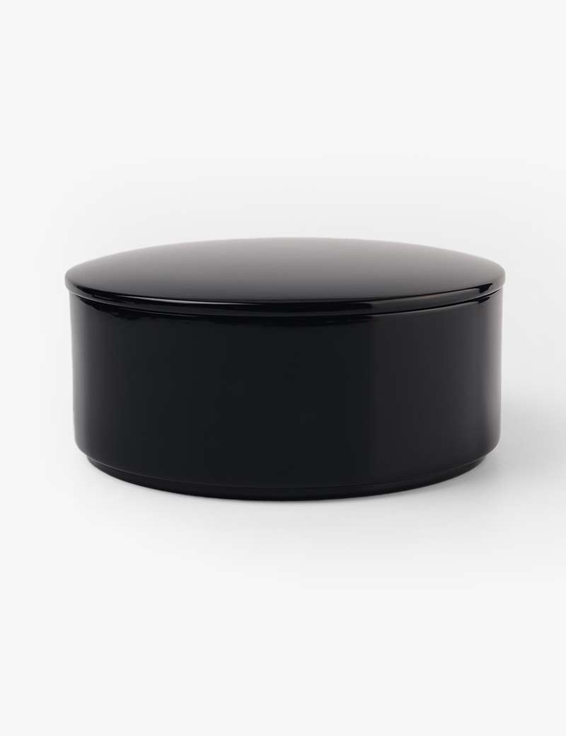 Lacquered Food Container with Lid (Black)