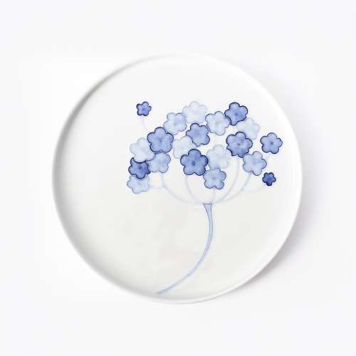 Blue and White Flower Petal Round Plate (Small/Large)