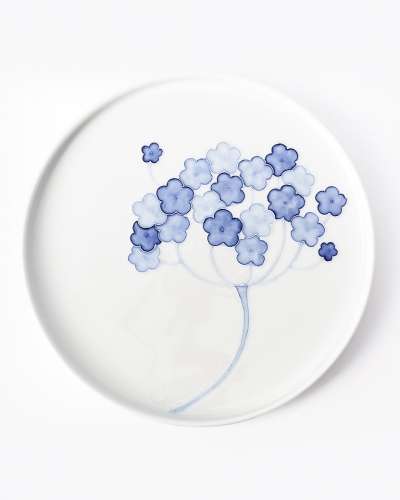 Blue and White Flower Petal Round Plate (Small/Large)